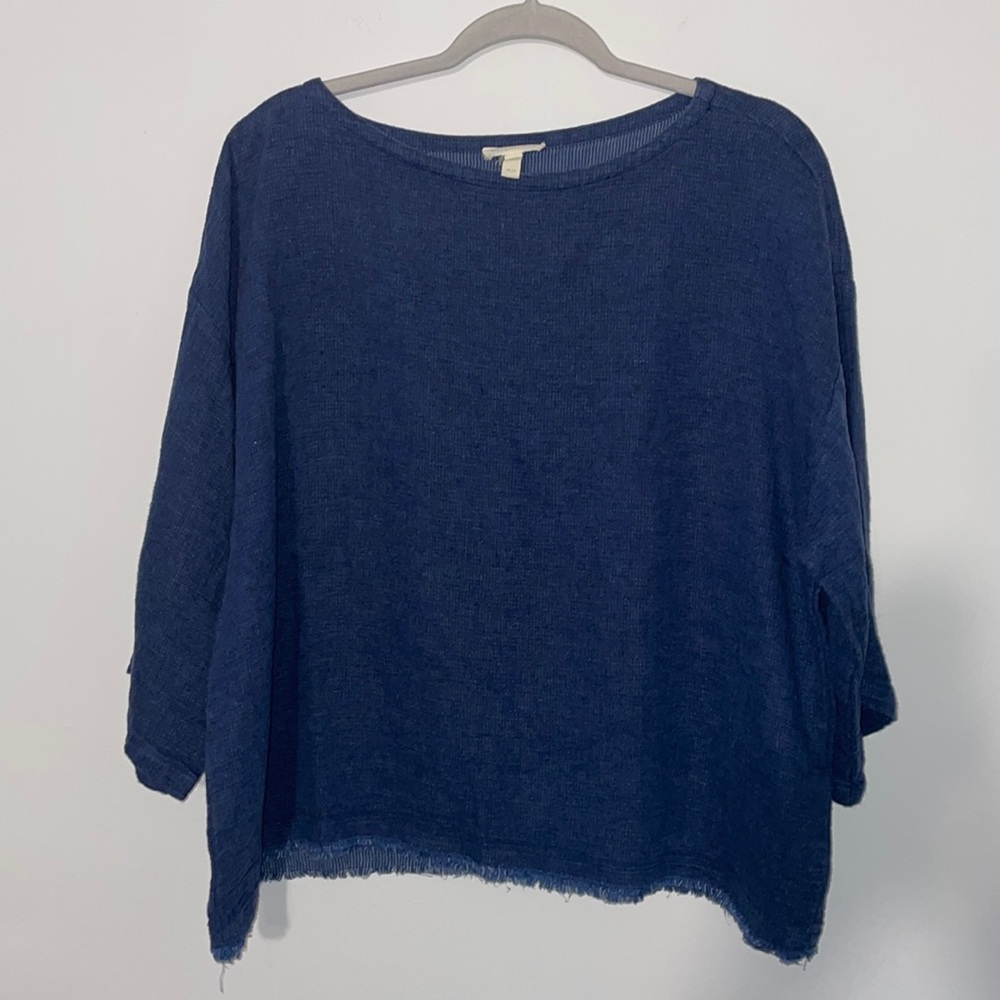 Eileen fisher medium crop top blue wash color
